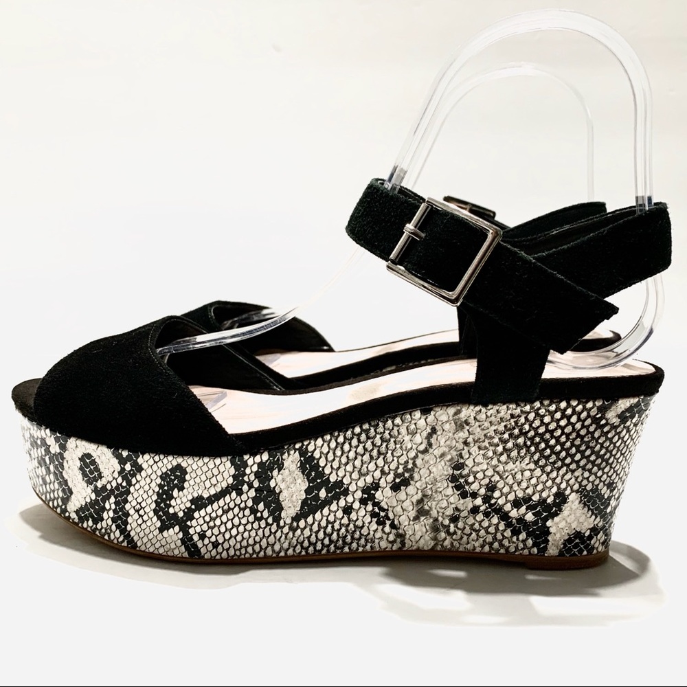 ANDRE ANIMAL PRINT SUEDE PLATFORM SANDALS